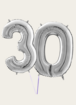Cijferballon 30 Jaar Zilver XL