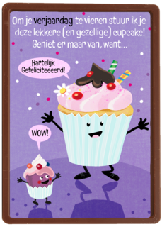 Verjaardagskaart grappig met cupcake