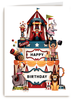 verjaardag kaart folio happy birthday circus