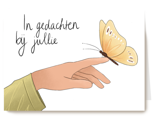 sterkte kaart vlinder in gedachten bij jullie