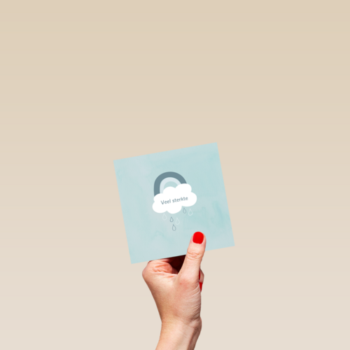 Condoleance kaart wolk met veel sterkte