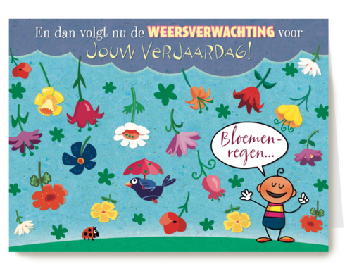 smile kaart bloemenregen