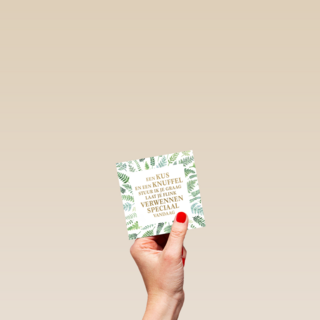 botanical kaart een kus en een knuffel stuur ik je graag