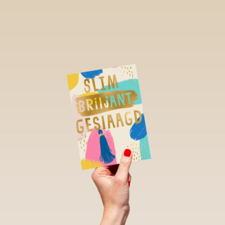 Geslaagd kaart slim briljant geslaagd