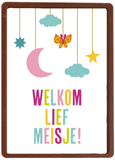 Geboortefelicitatie welkom lief meisje kleurrijk