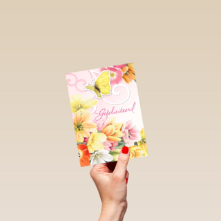 kleurrijke bloemetjes met vlinder