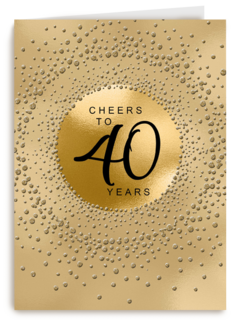 Verjaardagskaart leeftijden 40 Cheers to forty years goud