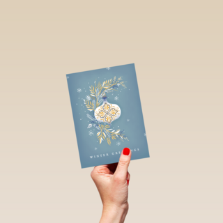 Kerstkaart stijlvol wintergreetings