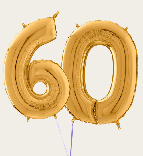 Cijferballon 60 Jaar Goud XL