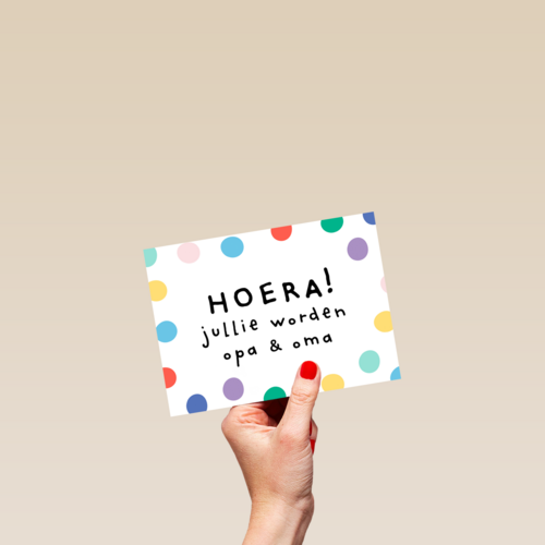 zwanger kleinkind confetti hoera jullie worden op en oma