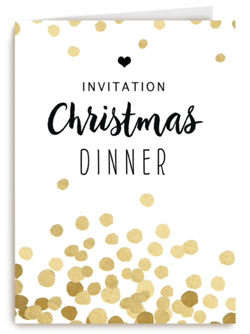Kerstkaart invitation christmas dinner