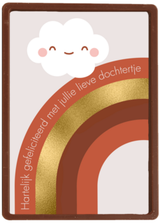 Regenboog met een lachend wolkje