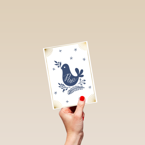Kerstkaart Religieus Vredesduif