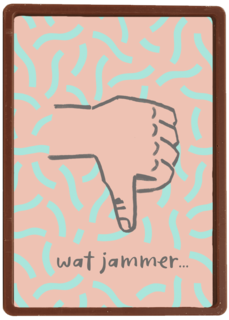 gezakt kaart thumbs down