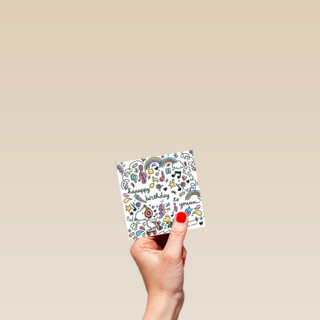 Verjaardagskaart tiener meisje Snoopy doodles