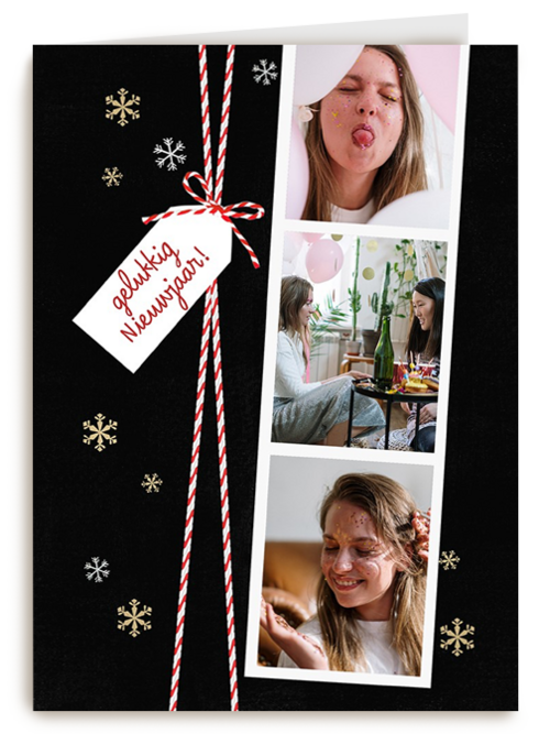 nieuwjaar fotokaart fotostrip 3 kaders