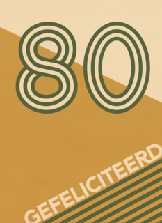 verjaardagskaart 80 op bruine achtergrond