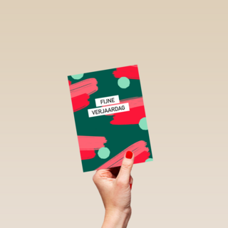 verjaardag kaart stijlvol fijne verjaardag groen rood