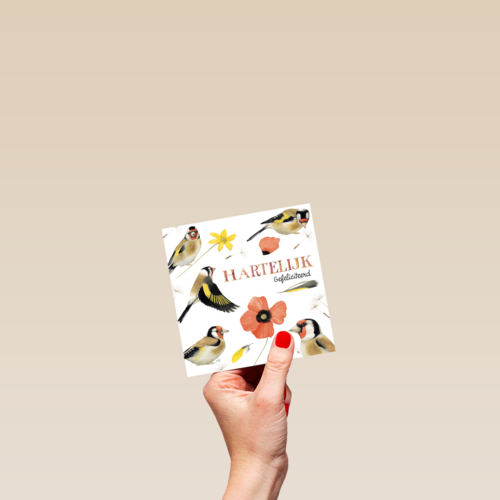 marjolein bastin hartelijk gefeliciteerd vogeltjes bloem