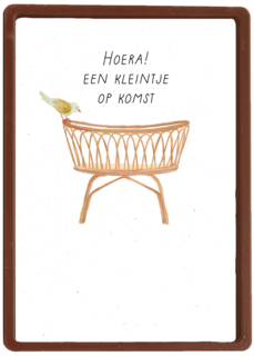 Zwangerschap felicitatie wieg met vogel