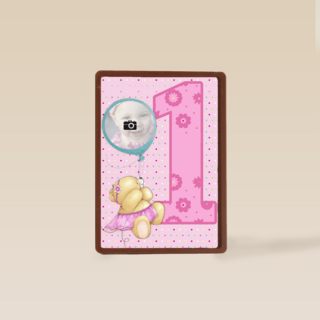 fotokaart forever friends roze beertje 1