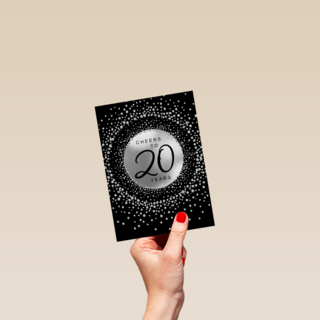 Verjaardagskaart leeftijden Cheers to 20 years