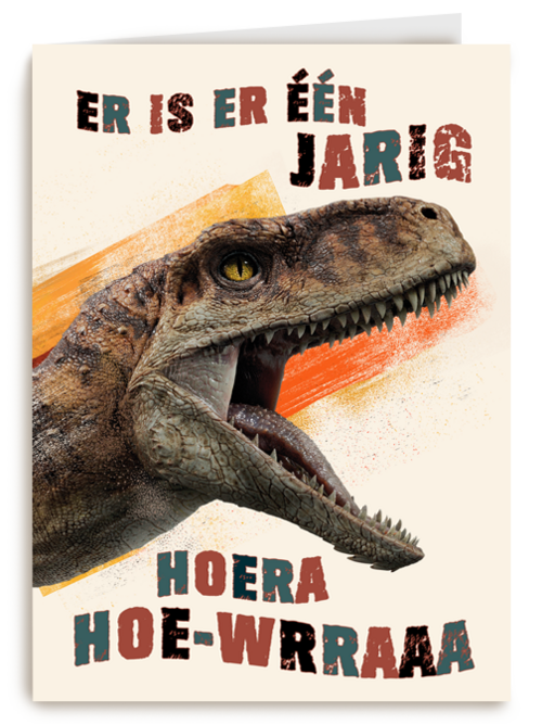 Dino tiger verjaardagskaart
