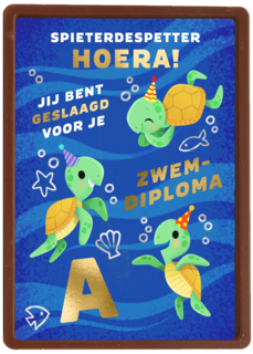 Zwemdiploma A kaart met schildpadden