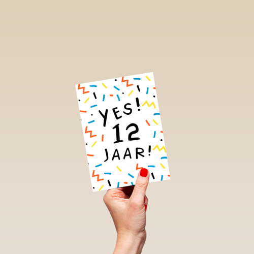Verjaardagskaart meisje jongen 12 yes