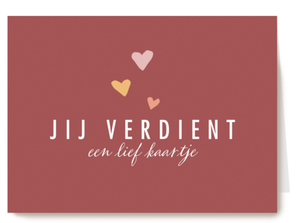 eenkleingebaar kaart jij verdient een lief kaartje