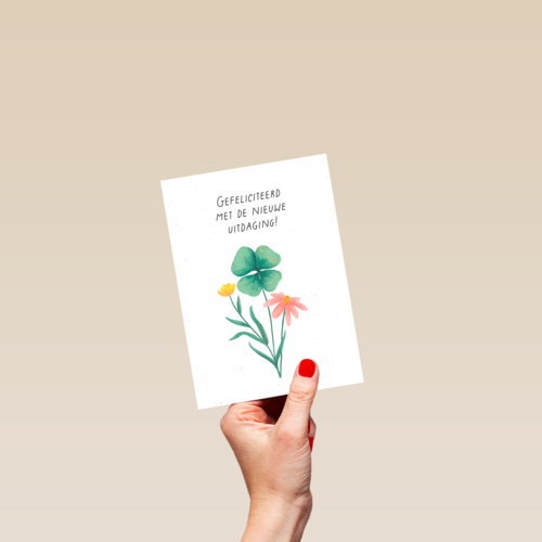 Nieuwe baan kaart gefeliciteerd