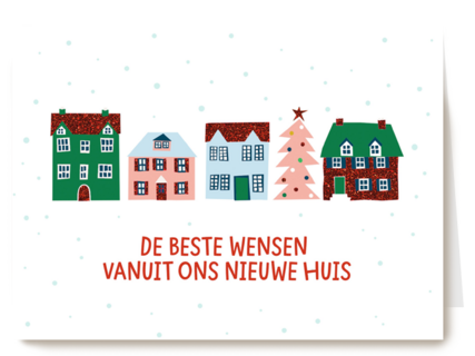 kerstkaart de beste wensen vanuit ons nieuwe huis