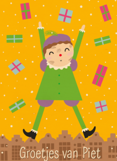 Sinterklaaskaart Groetjes van Piet