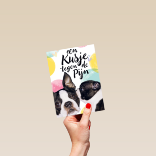 Beterschapskaart Hond Een kusje tegen de pijn