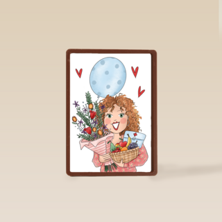 Beterschapskaart Fruitmand bloemen ballon Matia studio