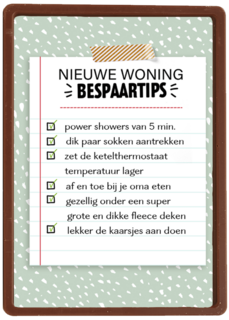 Nieuwe woning kaart bespaartips