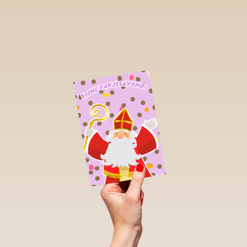 Sinterklaaskaart Fijne pakjesavond
