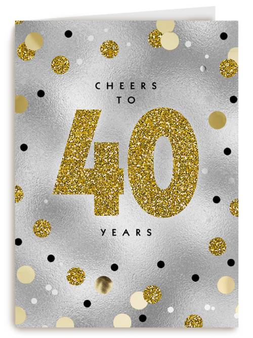 Verjaardagskaart leeftijden 40 Cheers to forty years goud zilver
