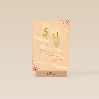 Huwelijkskaart 50 jaar getrouwd Champagne