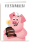 feestvarken met taartje