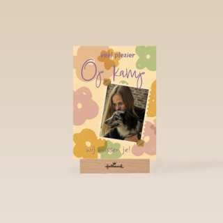 Veel plezier op kamp fotokaart bloemen