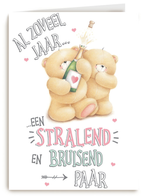 Trouwdagkaart Forever Friends Stralend en bruisend paar