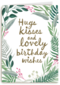 botanical kaart hugs kisses and birthday wishes