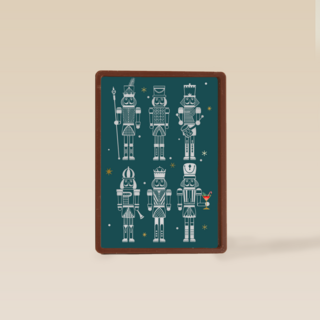 kerstkaart notenkraker op groen