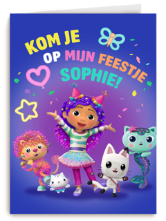 Gabbys Dollhouse Uitnodiging blauw