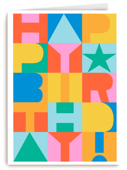 happy birthday met kleurvlakken