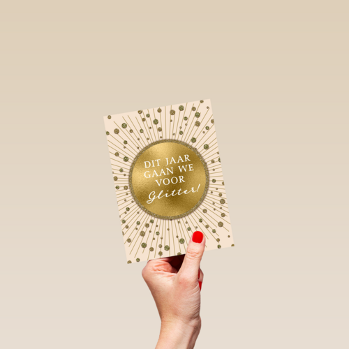 Kerstkaart dit jaar gaan we voor glitter