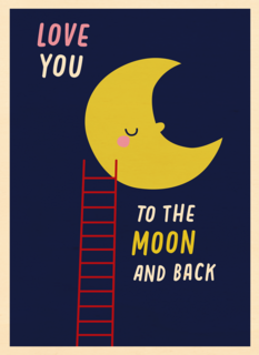 Liefdeskaart love you to the moon and back