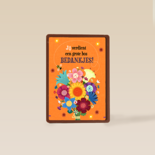 Bedankt kaart een grote bos bedankjes