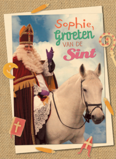 sinterklaas kaart naam groeten van de sint
